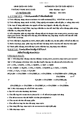 Hướng dẫn ôn tập cuối học kì II môn Hóa học Lớp 9 - Năm học 2021-2022